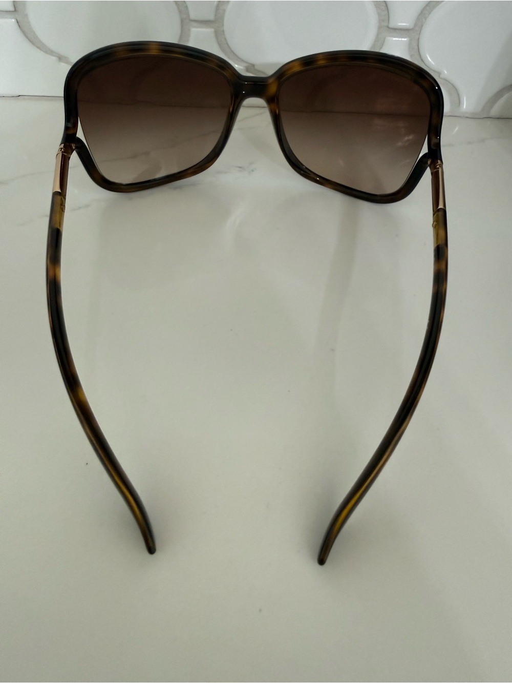 Prada Women's Oversized Tortoiseshell Sunglasses with Brown Gradient Lenses - Picture 5 of 9